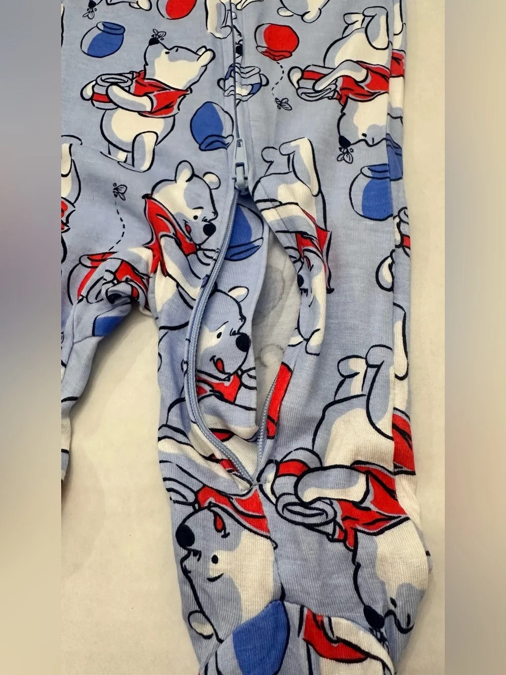 Winnie the Pooh Baby Boys Viscose Americana One Piece Footed Sleep and Play
